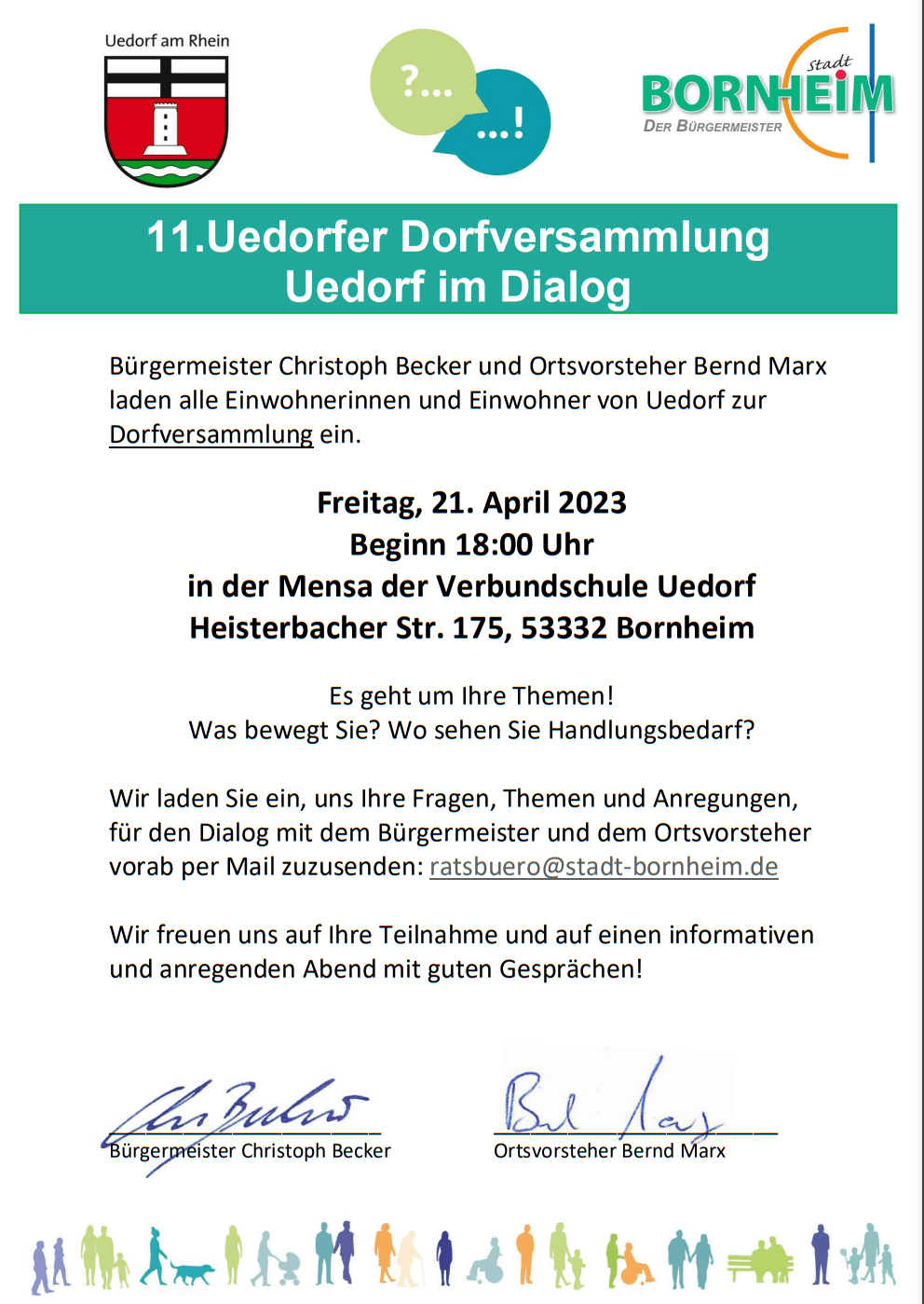 Einladung zur Uedorfer Dorfversammlung / Bürgerdialog 2023