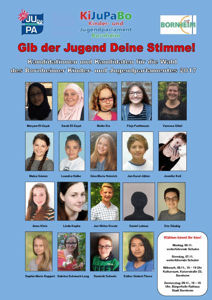 Bornheimer Kinder- und Jugendparlament Wahlplakat 2017
