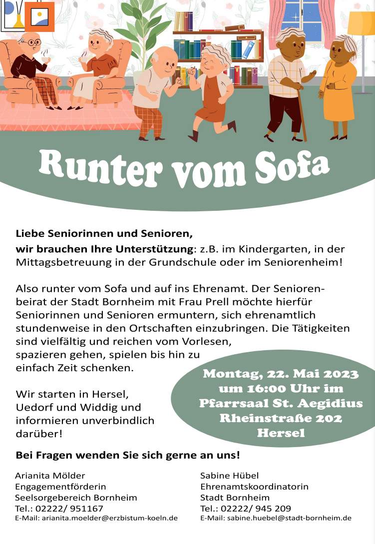 Runter vom Sofa - Aktion des Seniorenbeirates - Flyer